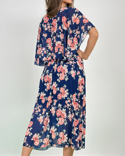 Royalfashion Женское плиссированное цветочное платье-миди