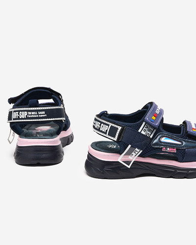 Girls' sandals in navy blue Umaf- Shoes