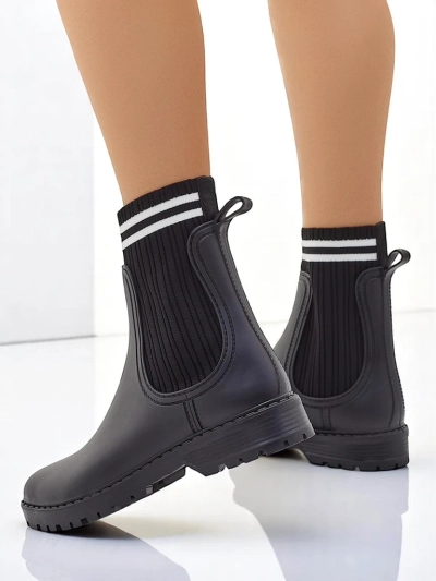 Royalfashion Women’s rain boots with a higher fabric insert Scarlesa