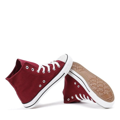 Bordowe trampki z cyrkoniami Zion- Obuwie