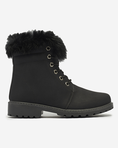 Klasiski sieviešu zābaki a'la trapper melnā krāsā Lausa- Footwear