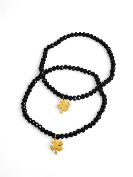 Royalfashion Kaks naiste käevõru neljalehelise ristikheina ripatsiga