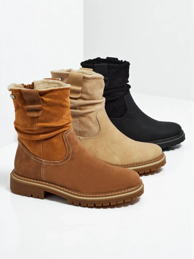 Высокие женские ботинки из эко-замши Liora