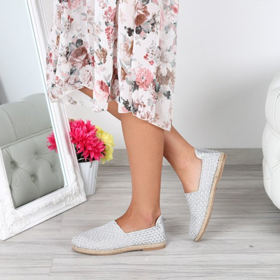 Srebrne espadryle Olympeah - Obuwie