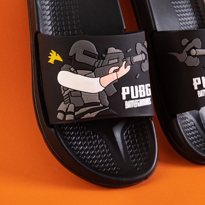 Women's Black Rubber Snape Slippers - Footwear