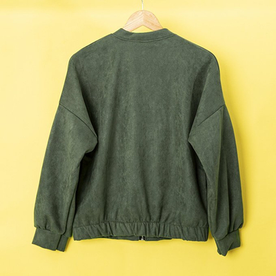Green suede jacket for women - Clothing