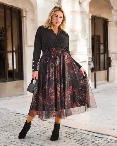 Royalfashion Women's two-layered midi skirt