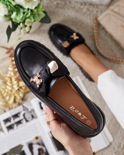 Royalfashion Sieviešu mokasīni ar loku Mantarme