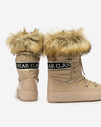 Royalfashion Светло-коричневые ботинки-слипы a'la snow boots for women Gomllo