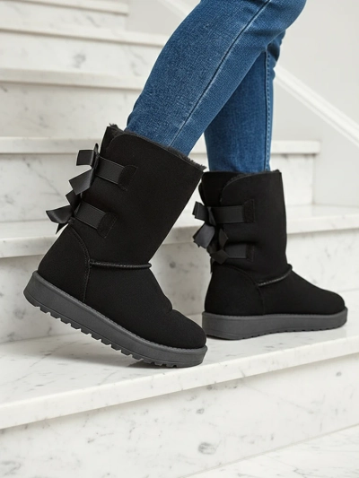 Stella flat-heeled suede eco-leather boots
