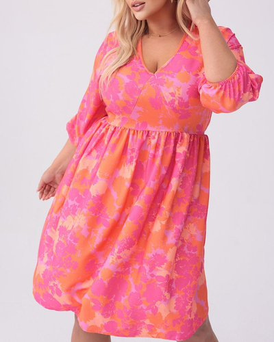 Royalfashion Sieviešu kleita līdz ceļiem ar apdruku PLUS SIZE