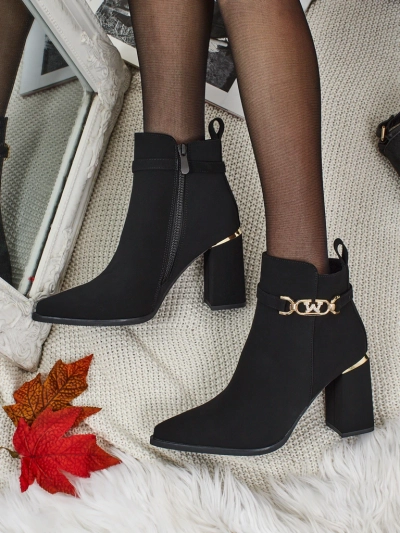 Женские ботильоны из эко-замши на каблуке Ostirena