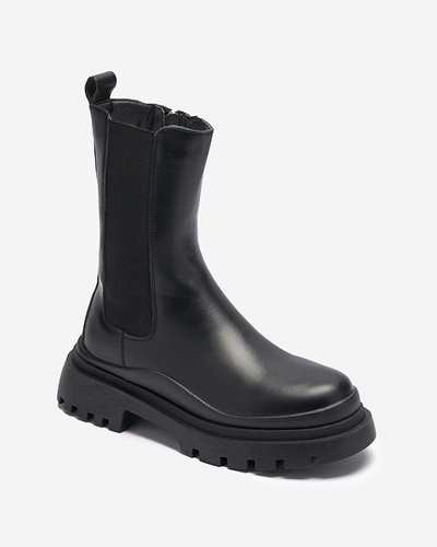 OUTLET Black women's flat-heeled boots Okidas - Footwear