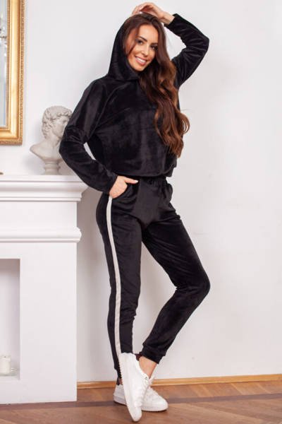 Women's black tracksuit set - Clothing