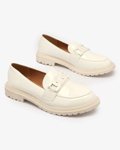 Royalfashion Белые лакированные мокасины для женщин Dafench