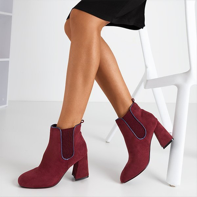 Maroon women's boots with a higher heel Casablanca - Footwear