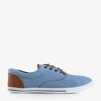 OUTLET Gromad blue denim sneakers for men - Footwear