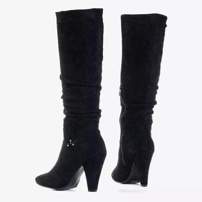 OUTLET Black boots with a triangular heel Virelo - Shoes