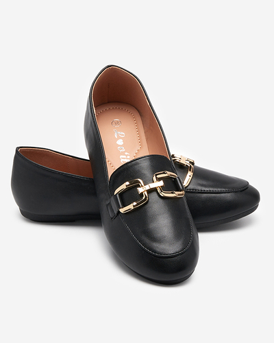 OUTLET Women's black eco-leather loafers Kesine - Footwear