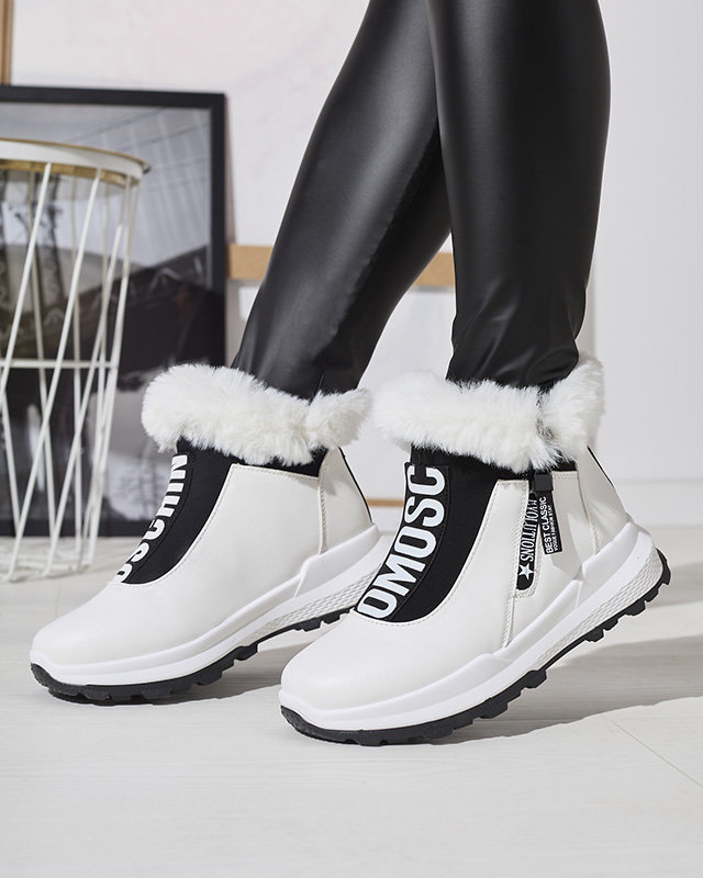Balti sieviešu siltināti zābaki ar kažokādu Scherr- Footwear