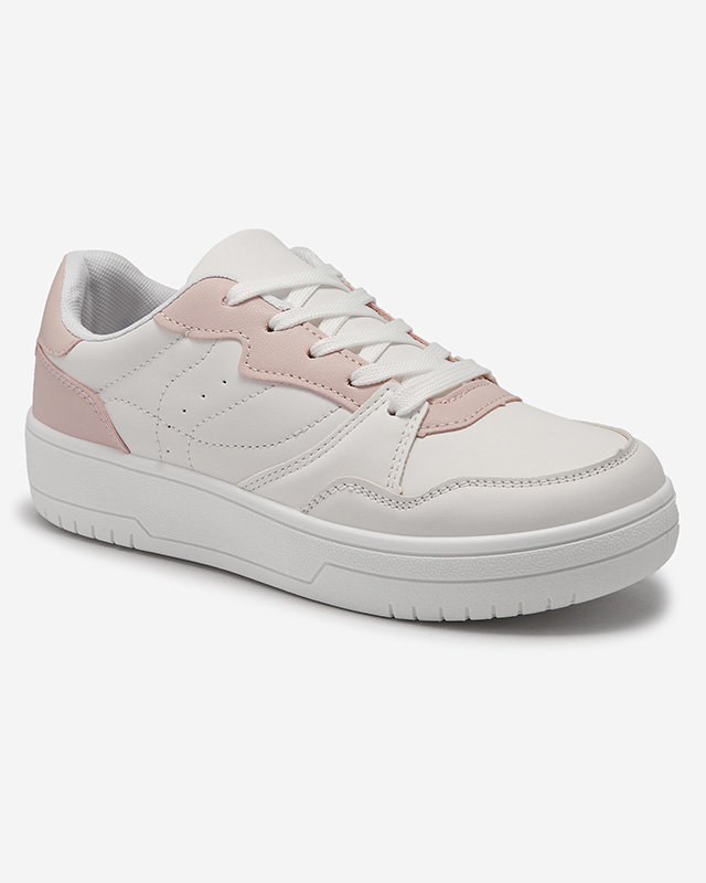 Balti sieviešu sporta apavi ar rozā ieliktnīšiem Tercua- Footwear