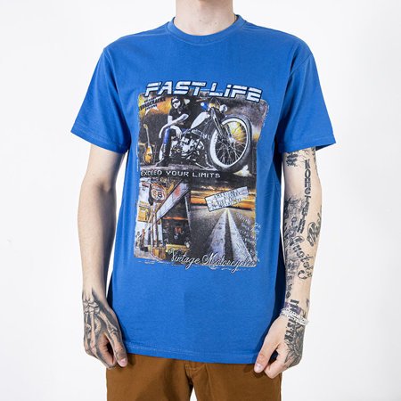 Cobalt Cotton vīriešu T-krekls ar apdruku - Apģērbs