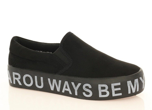 Czarne slip on - Obuwie