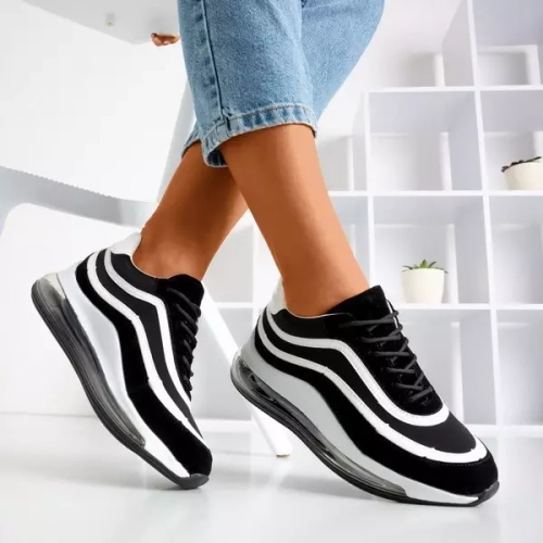 Czarno-białe sneakersy damskie Feel Fantastic - Obuwie