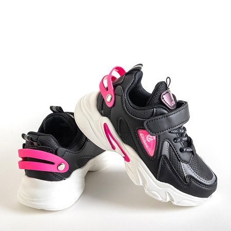 Melni bērnu apavi ar rozā Pella elementiem - Apavi