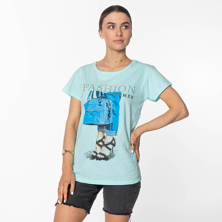 Piparmētru sieviešu T-krekls ar apdruku - Apģērbs