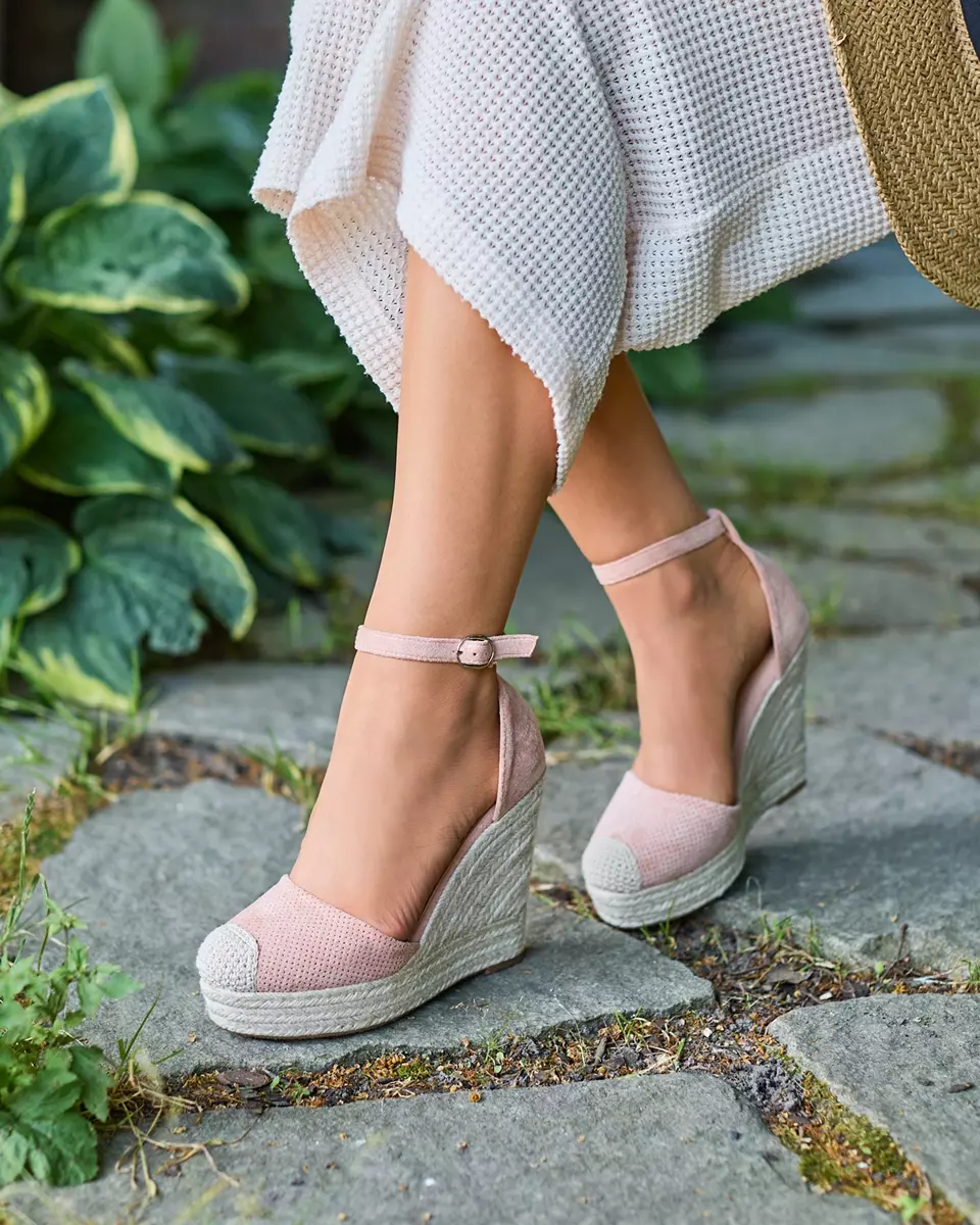 Royalfashion Rozā sieviešu sandales ar papēžu Meylasi