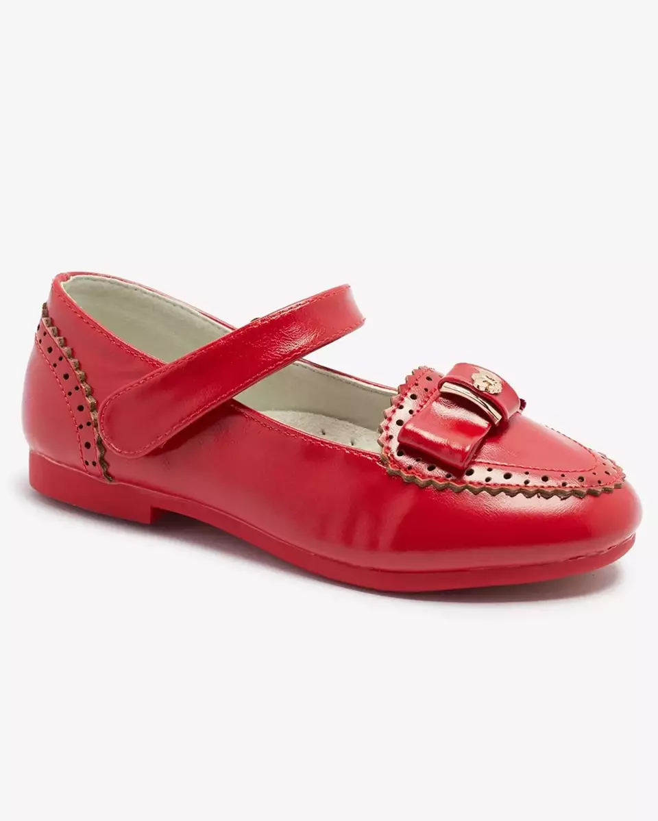 Sarkani meiteņu sūkļi ar loku Proya- Footwear