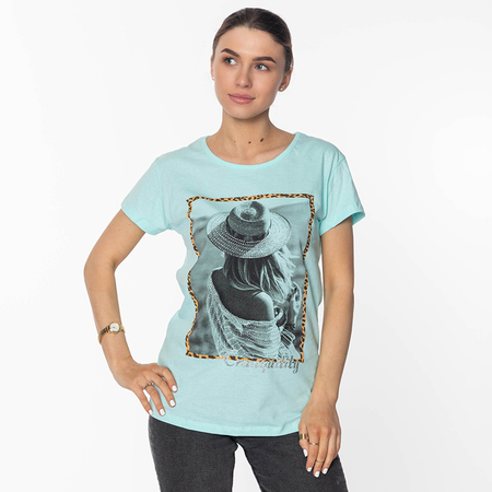 Sieviešu T-krekls ar piparmētru apdruku - Apģērbs