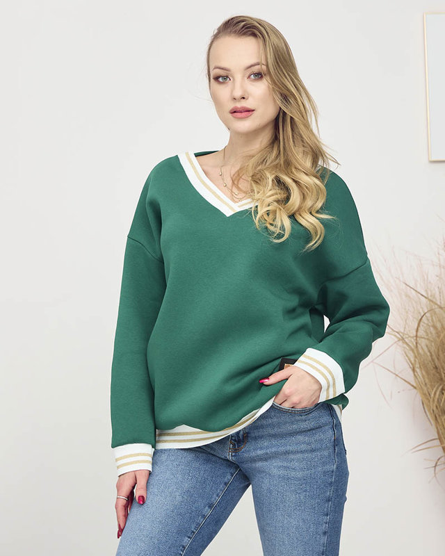Sieviešu džemperis tumši zaļā krāsā- Apģērbi
