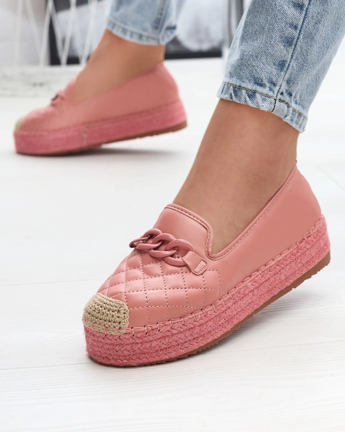 Sieviešu espadrilles uz platformas rozā krāsā Keliga - Apavi
