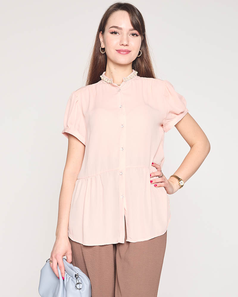 Sieviešu rozā krekls aizdarāms ar pogām - Apģērbs