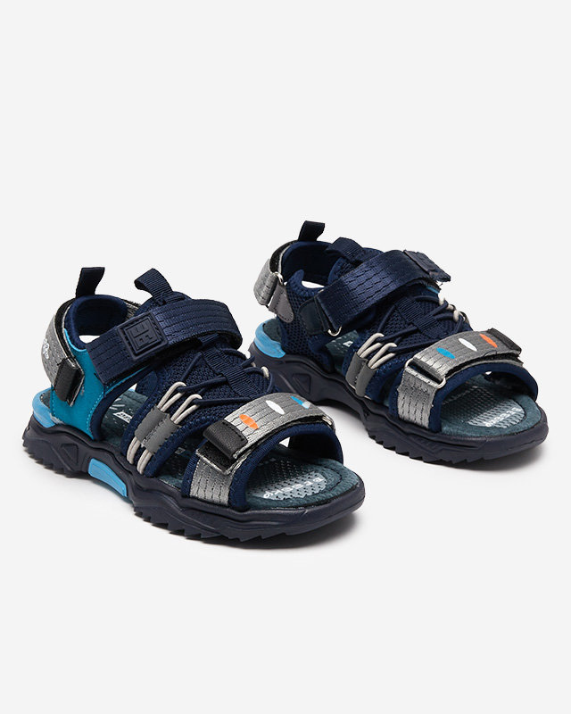 Tumši zilas bērnu sandales ar Velcro Meteris - Apavi