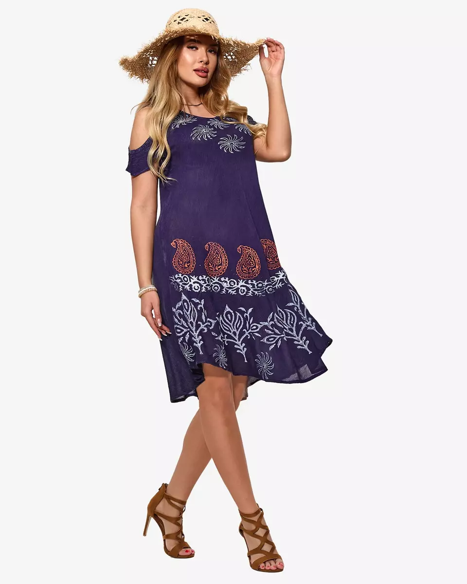 Violeta sieviešu pludmales kleita ar apdruku - Apģērbs