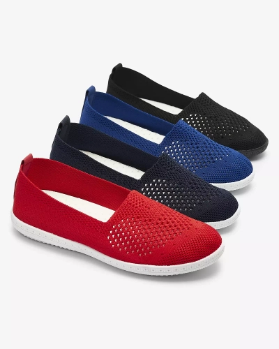 Apaļas sarkanas krāsas auduma slip on kedas Sadola - Apavi