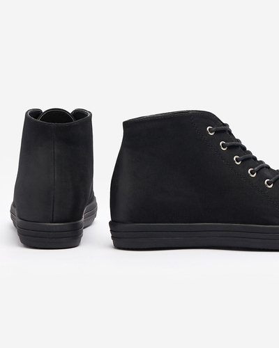 Augstas melnas sieviešu kedas ar paslēptu enkuru Rominov- Footwear