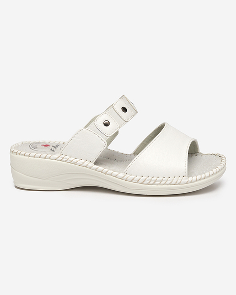 Baltas eko ādas sieviešu sandales Skins - Apavi
