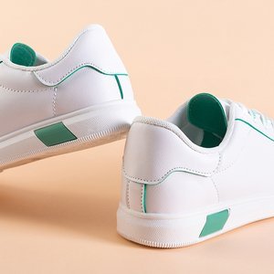 Baltas sporta sieviešu kedas ar zaļiem ieliktņiem Xosi - Footwear