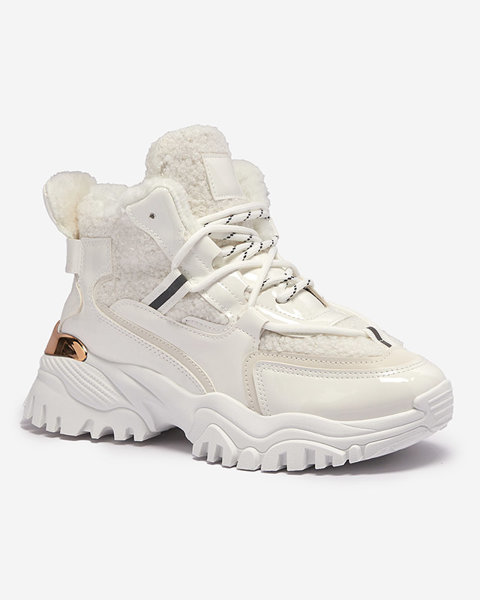 Balti sieviešu sporta apavi ar kažokādu Sagglo- Footwear