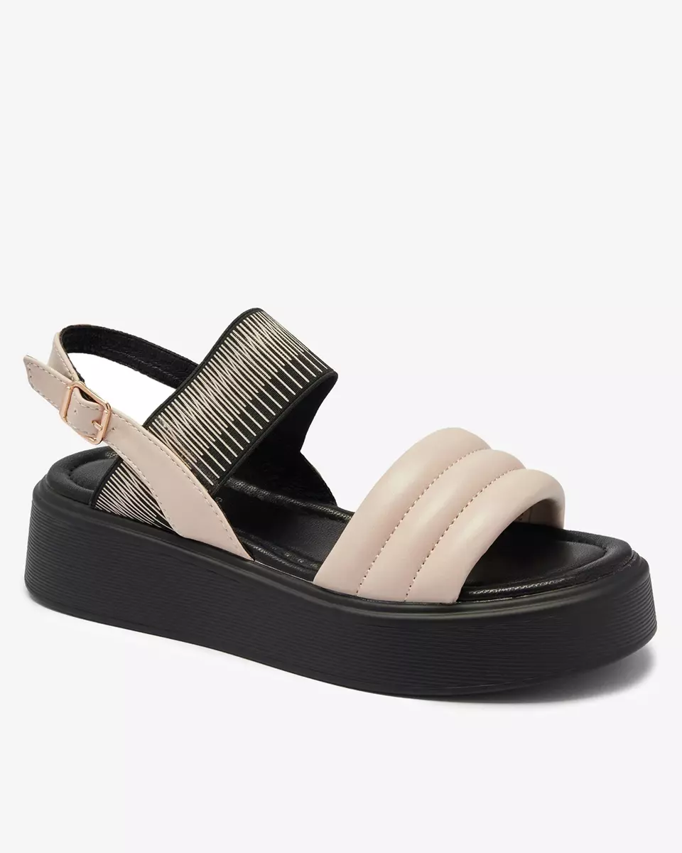 Bēšas un melnas krāsas sieviešu sandales uz biezākas zoles Uvino- Footwear