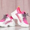 Białe-różowe buty ugly shoes na grubej podeszwie Tanya - Obuwie