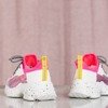 Białe-różowe buty ugly shoes na grubej podeszwie Tanya - Obuwie