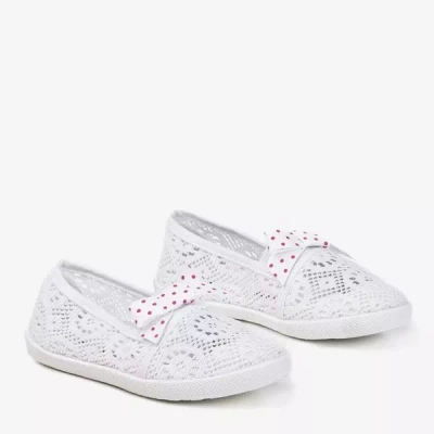 Białe tenisówki slip-on dziecięce Shea - Obuwie