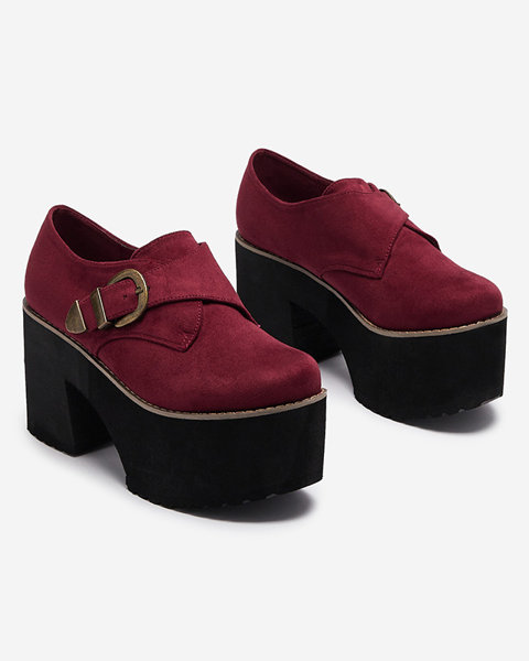 Bordo krāsas sieviešu puspapēžu kurpes Kiacca- Footwear