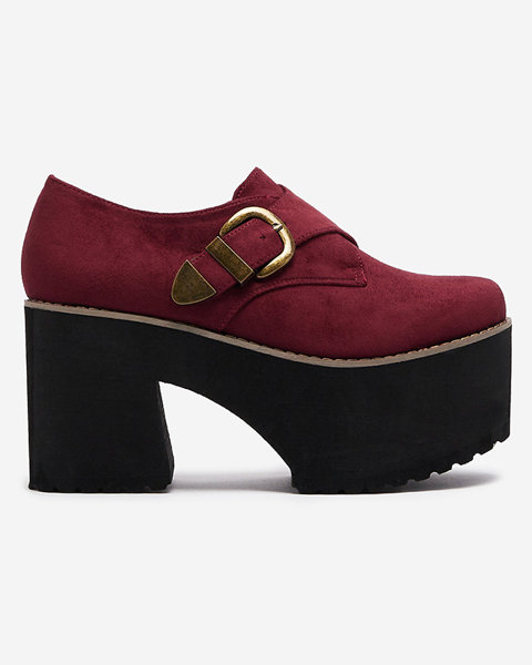 Bordo krāsas sieviešu puspapēžu kurpes Kiacca- Footwear