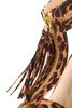 Brązowe a'la skóra geparda sandały na szpilce - Obuwie